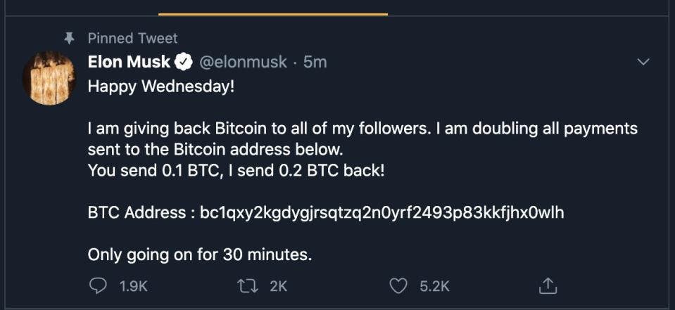 twitter bitcoin scam