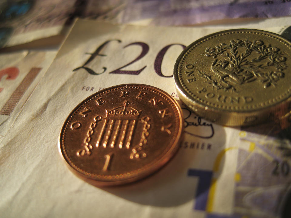 LONDON, ENGLAND - FEBRUARY 17:  In this photo illustration Sterling notes and coins are displayed together on February 17, 2010 in London, England. As the UK gears up for one of the most hotly contested general elections in recent history it is expected that the economy, immigration, the NHS and education are likely to form the basis of many of the debates.  (Photo by Peter Macdiarmid/Getty Images)