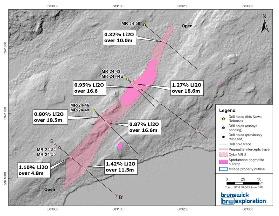 Surface map project of the MR-8 dyke