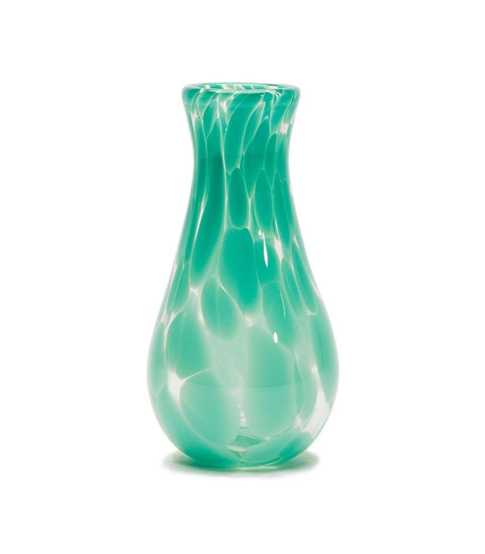 Transparent Spotted Vase in Teal