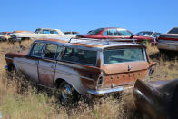 <p>As you can tell from the 1964 Cadillac and 1990s Chevrolet Lumina behind the 1960 Rambler Cross Country, there isn’t a whole lot of order to the yard. And how the employees are able to locate particular vehicles on the 120-acre site is a mystery to us.</p><p>At the time of taking the picture the Rambler was pretty much complete, but seeing as it’s not being sold as a project car, it could well have lost a few more of its valuable parts since then.</p>