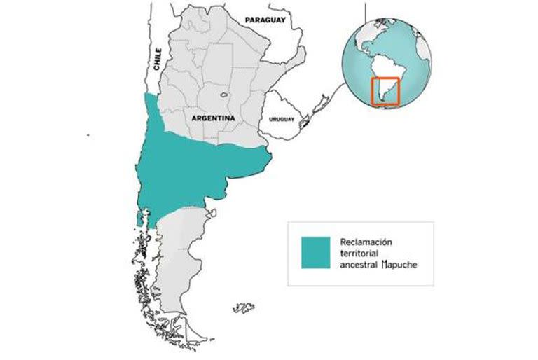 Wallmapu; mapa; conflicto Mapuche; Argentina; Chile; Mundo;