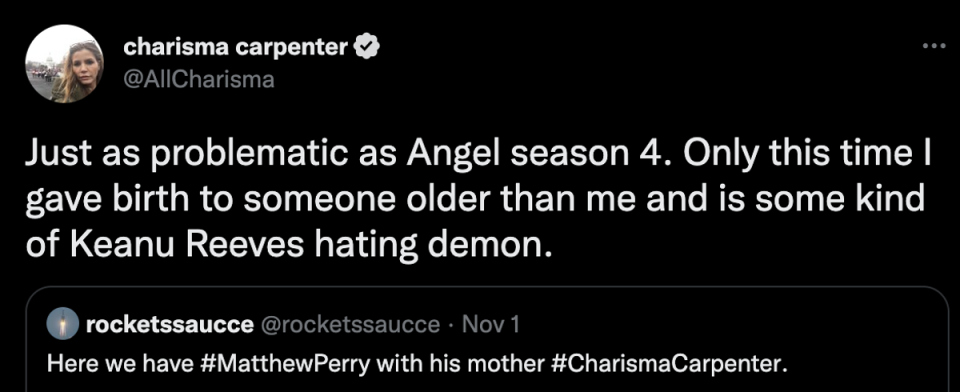 Charisma Carpenter calls ‘Angel’ season four ‘problematic' (Twitter)