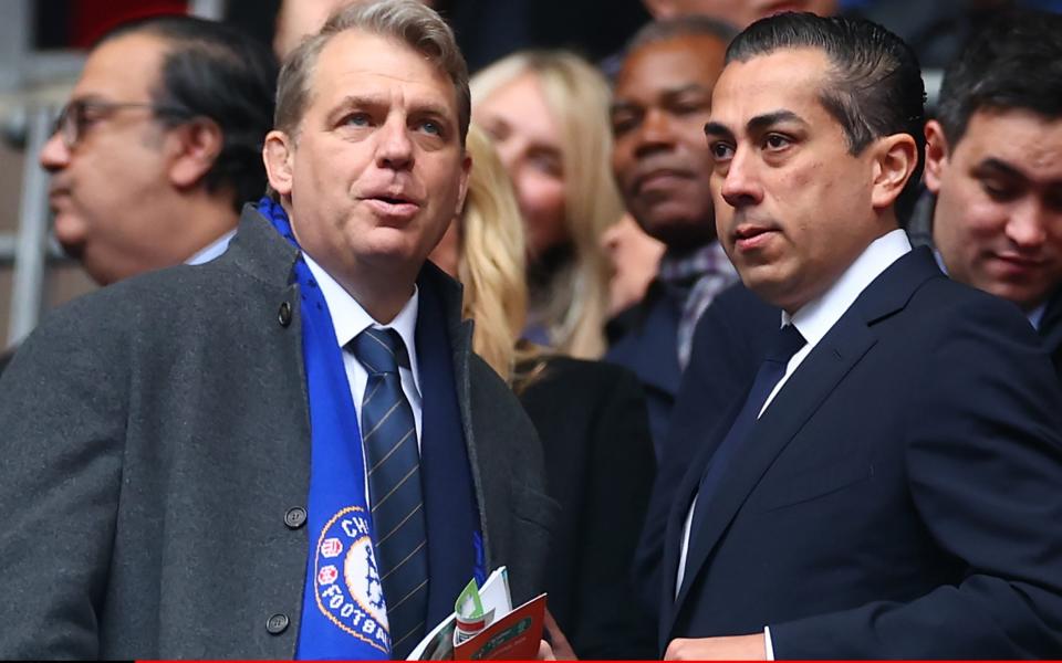 Chelsea owner - and film mogul Todd Boehly with club director Behdad Eghbali in February 2024