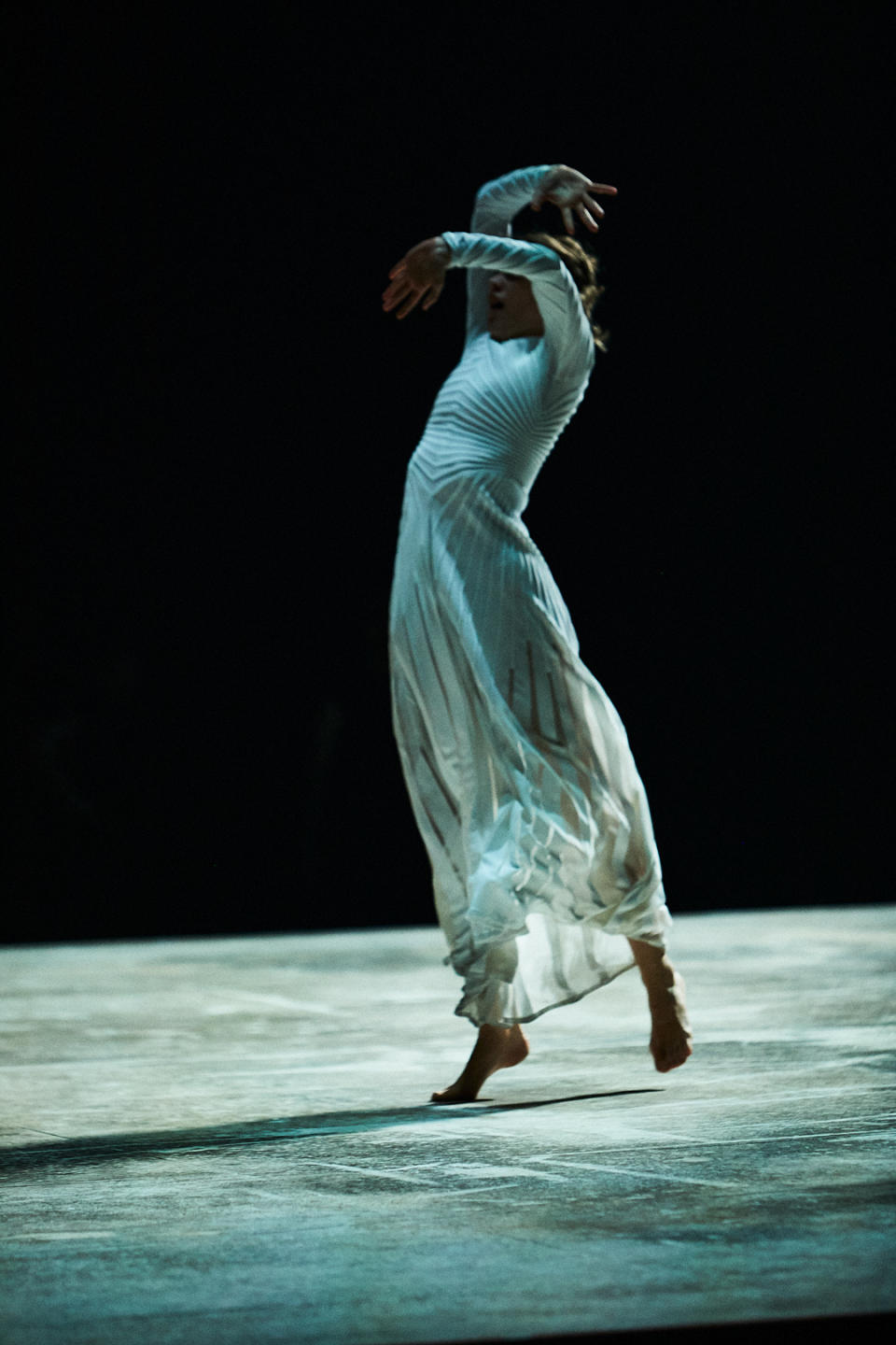 A dancer in the Paris production of “Pit,” dressed in Alaïa by Pieter Mulier.