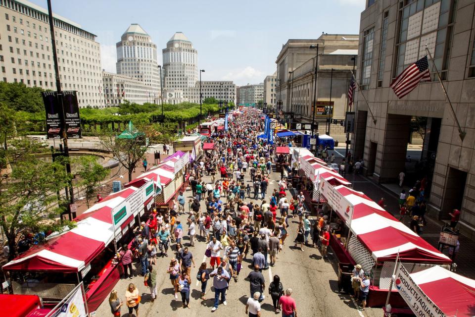 After a two-year hiatus, Taste of Cincinnati returns in 2022. Pictured: The 39th annual Taste of Cincinnati on Fifth Street in 2017.