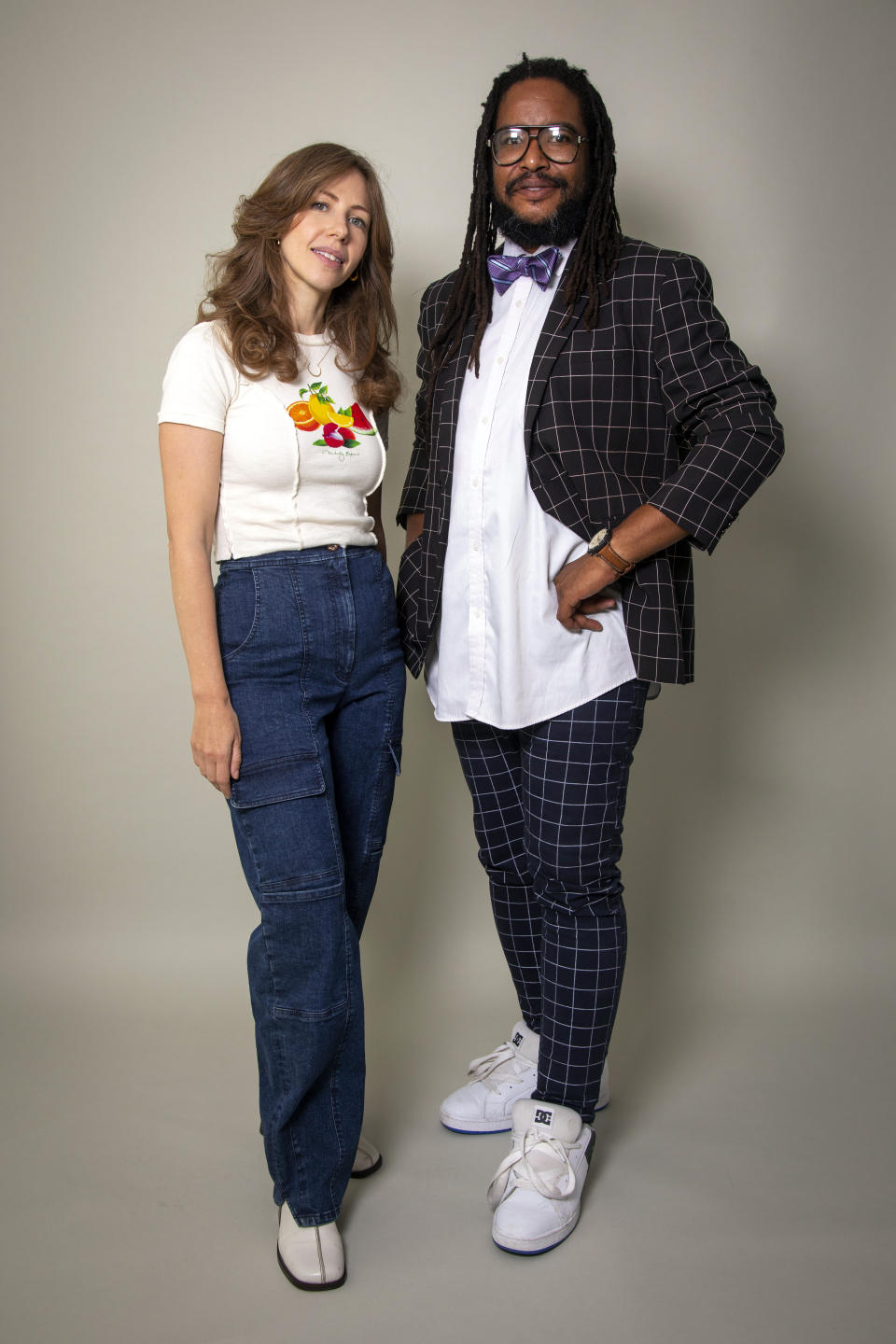 Singer Rachael Price, left, and keyboardist Akie Bermiss of Lake Street Dive pose for a portrait on Wednesday, June 19, 2024, in New York to promote their latest release "Good Together." (Photo by Andy Kropa/Invision/AP)