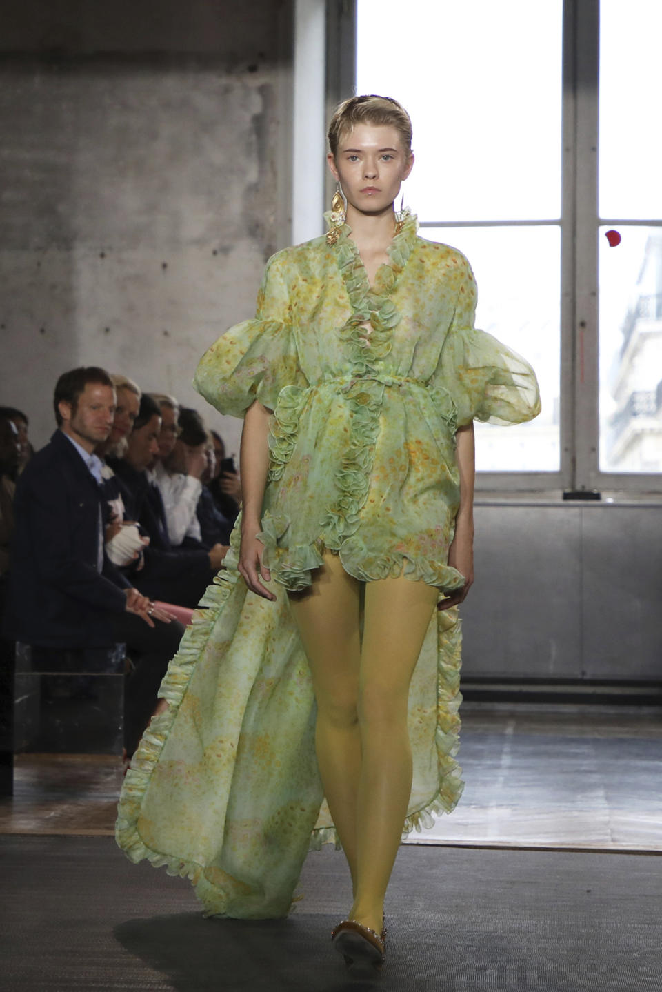 A model wears a creation as part of the Valli Ready To Wear Spring-Summer 2020 collection, unveiled during the fashion week, in Paris, Monday, Sept. 30, 2019. (Photo by Vianney Le Caer/Invision/AP)