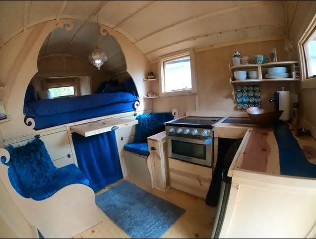 The completed interior of the wagon