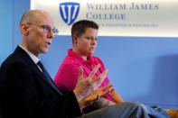 Dr. Bob Dingman, Director of the Military and Veterans Psychology Concentration, speaks to Reuters at William James College of Psychology, the first in the nation to run a program focusing specifically on training military veterans to treat the mental health problems of their fellow soldiers and veterans, in Newton, Massachusetts, U.S., May 16, 2017. REUTERS/Brian Snyder