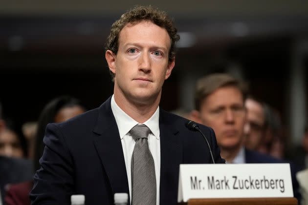 Meta CEO Mark Zuckerberg listens during a Senate Judiciary Committee hearing on Capitol Hill in Washington, Wednesday, Jan. 31, 2024, on child safety. (AP Photo/Susan Walsh)