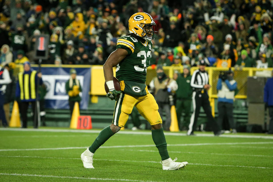 Aaron Jones is in for a juicy matchup against the poor Atlanta Falcons run-defense.