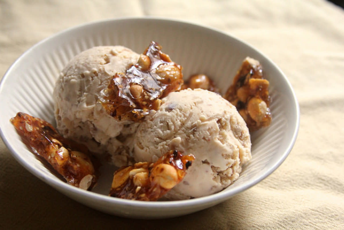 <p>Not Eating Out Inny</p><p>Take the classic peanut butter ice cream up a notch with a delicious sweet and spicy brittle (made with chili crisp).</p><p><strong>Get the recipe here: <a href="https://noteatingoutinny.com/2018/11/12/spicy-chili-crisp-and-peanut-ice-cream-with-spicy-chili-crisp-peanut-sesame-brittle/" rel="nofollow noopener" target="_blank" data-ylk="slk:Spicy Chili Crisp and Peanut Ice Cream;elm:context_link;itc:0;sec:content-canvas" class="link rapid-noclick-resp">Spicy Chili Crisp and Peanut Ice Cream</a></strong></p>