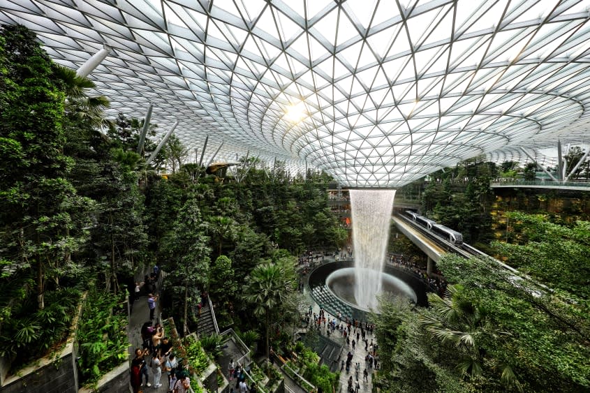 The waterfall at Singapore's Changi Airport.