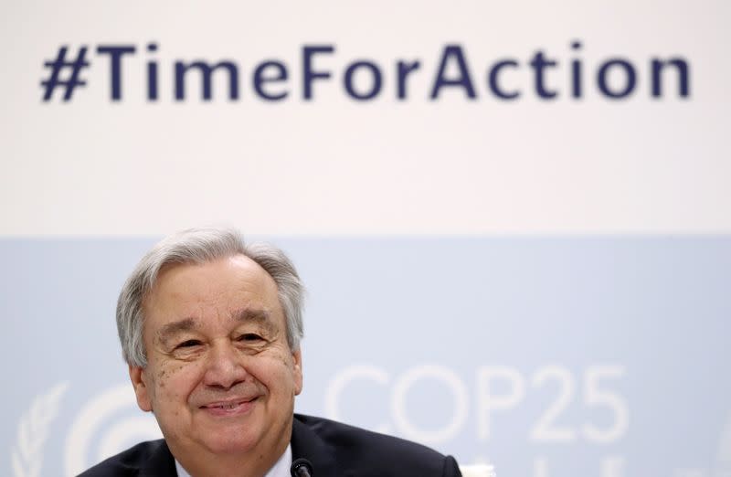 U.N. chief holds news conference on eve of climate talks in Madrid