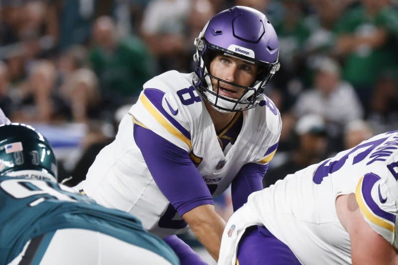 Minnesota Vikings quarterback Kirk Cousins leads the NFL with 13 touchdown passes. File Photo by John Angelillo/UPI