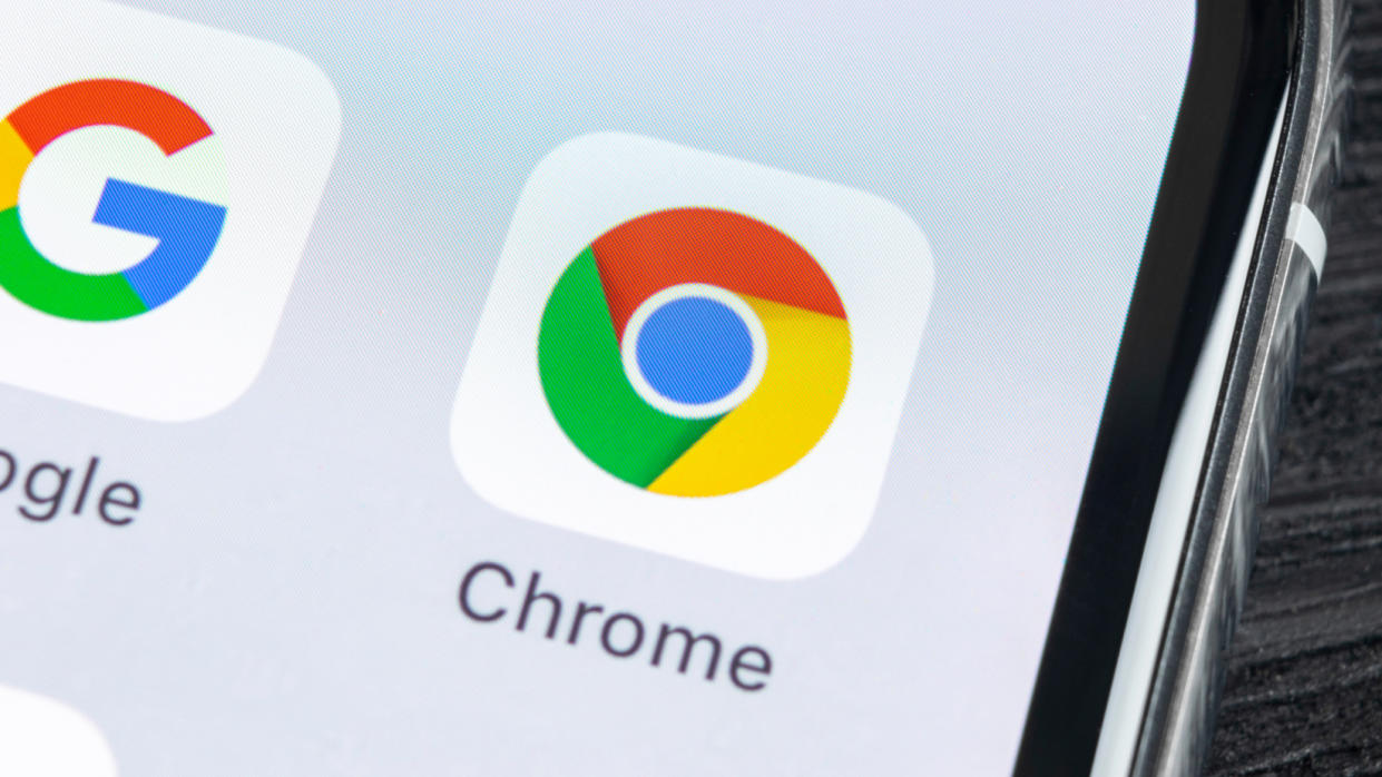  An image of the Google Chrome logo on a smartphone, representing an article about how to set Chrome flags. 