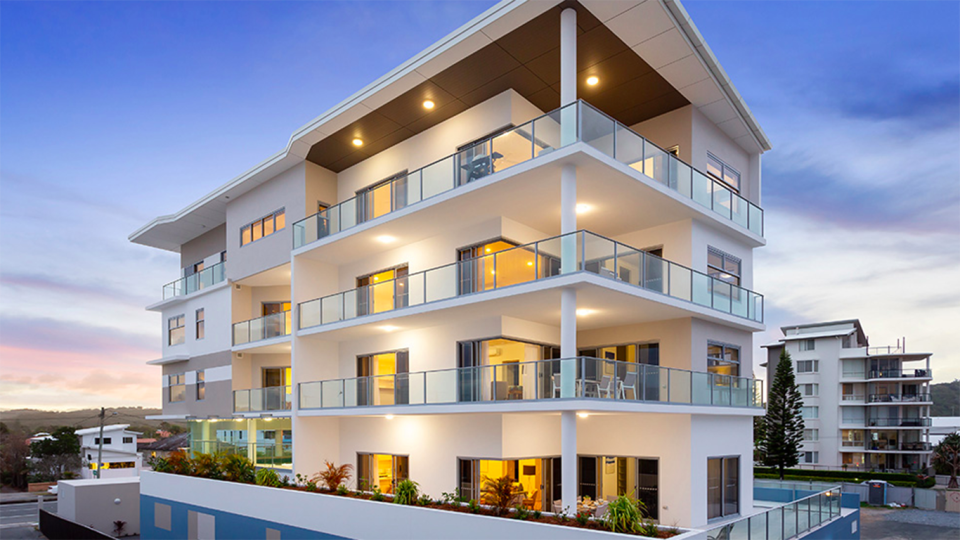 A $10 ticket resulted in a Boronia Heights man winning this entire apartment complex on the Gold Coast. Source: RSL Art Union