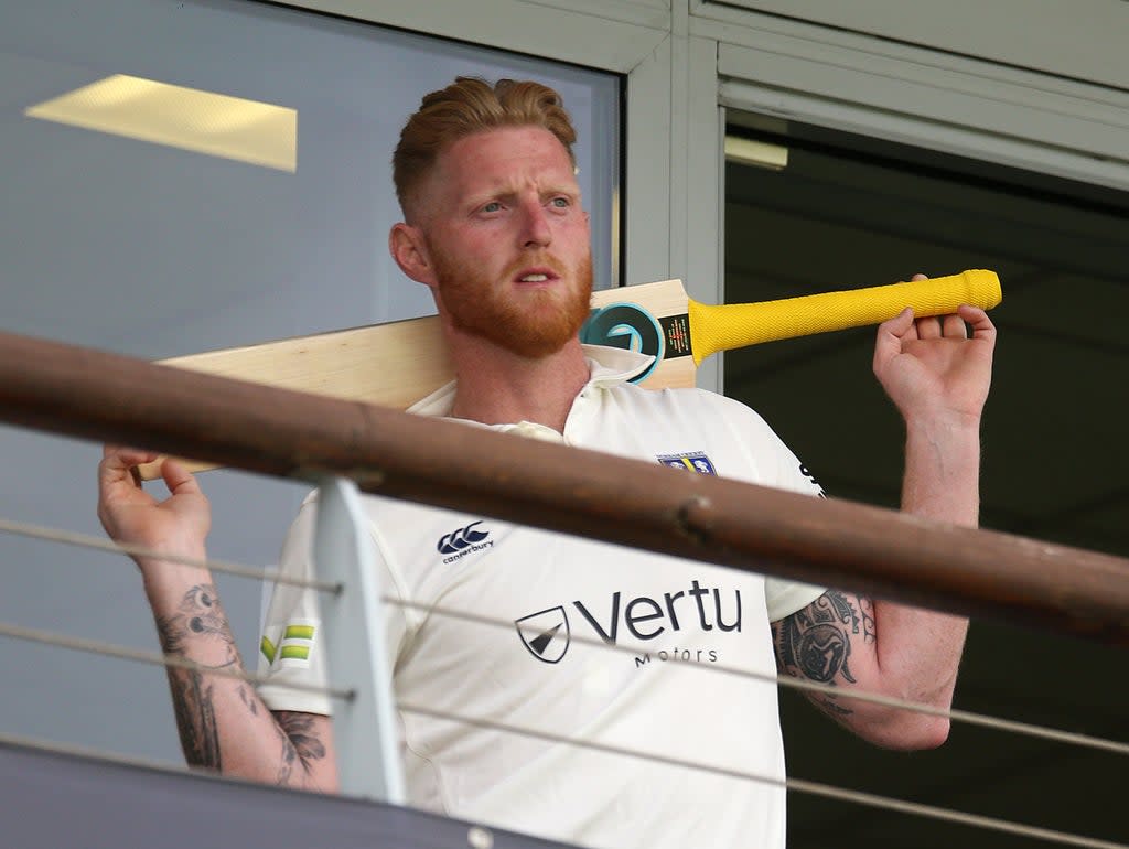 New England captain Ben Stokes was on Durham duty at Worcester but had to settle for a watching brief from the dressing-room balcony (Nigel French/PA) (PA Wire)