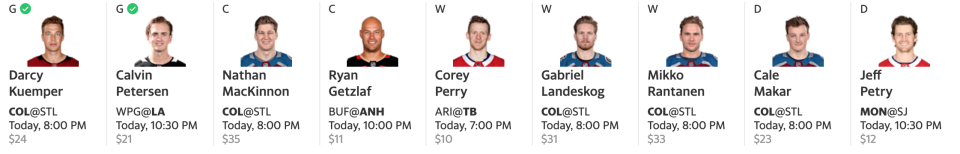 Want to get as many Colorado Avalanche superstars in your lineup at once? This is how you do it. (Yahoo Fantasy)