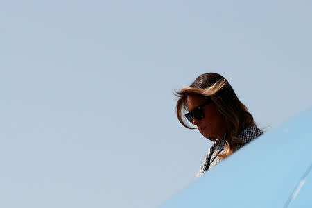 U.S. first lady Melania Trump arrives at Toronto Pearson International Airport to attend the opening ceremony of the Invictus Games in Toronto, Canada September 23, 2017. REUTERS/Jonathan Ernst/File Photo