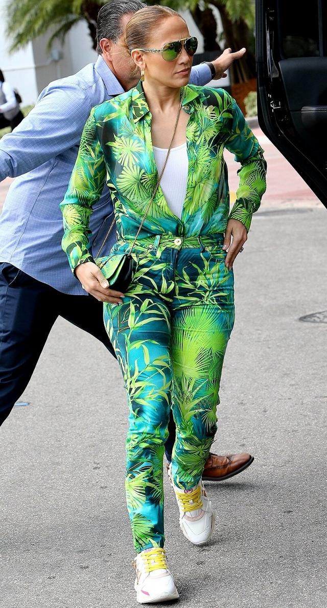 Jennifer Lopez Puts a New Spin on Her Iconic Jungle-Print Versace Dress:  See Her Bold Miami Look!