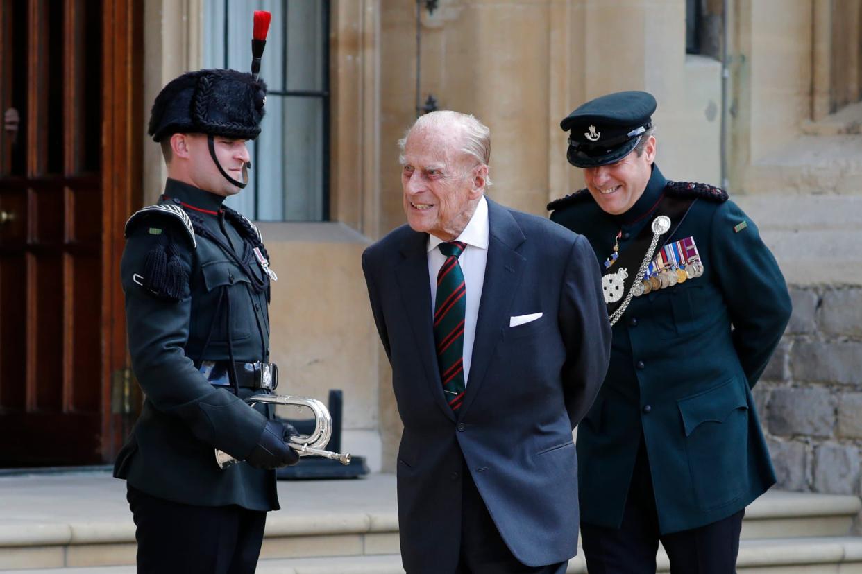 Le prince Philip mercredi lors de la cérémonie de ses adieux au régiment des Rifles - Adrian Dennis - AFP