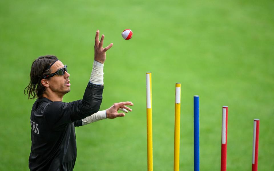 Switzerland goalkeeper Yann Sommer in training before their Euro 2024 quarter-final against England