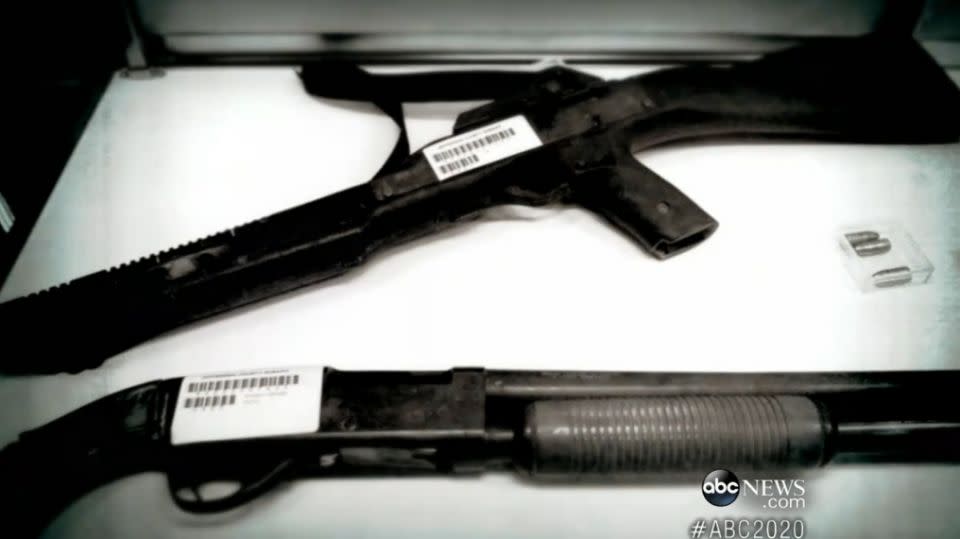 Police keep the guns used by Klebold and Harris as evidence. Photo: ABC