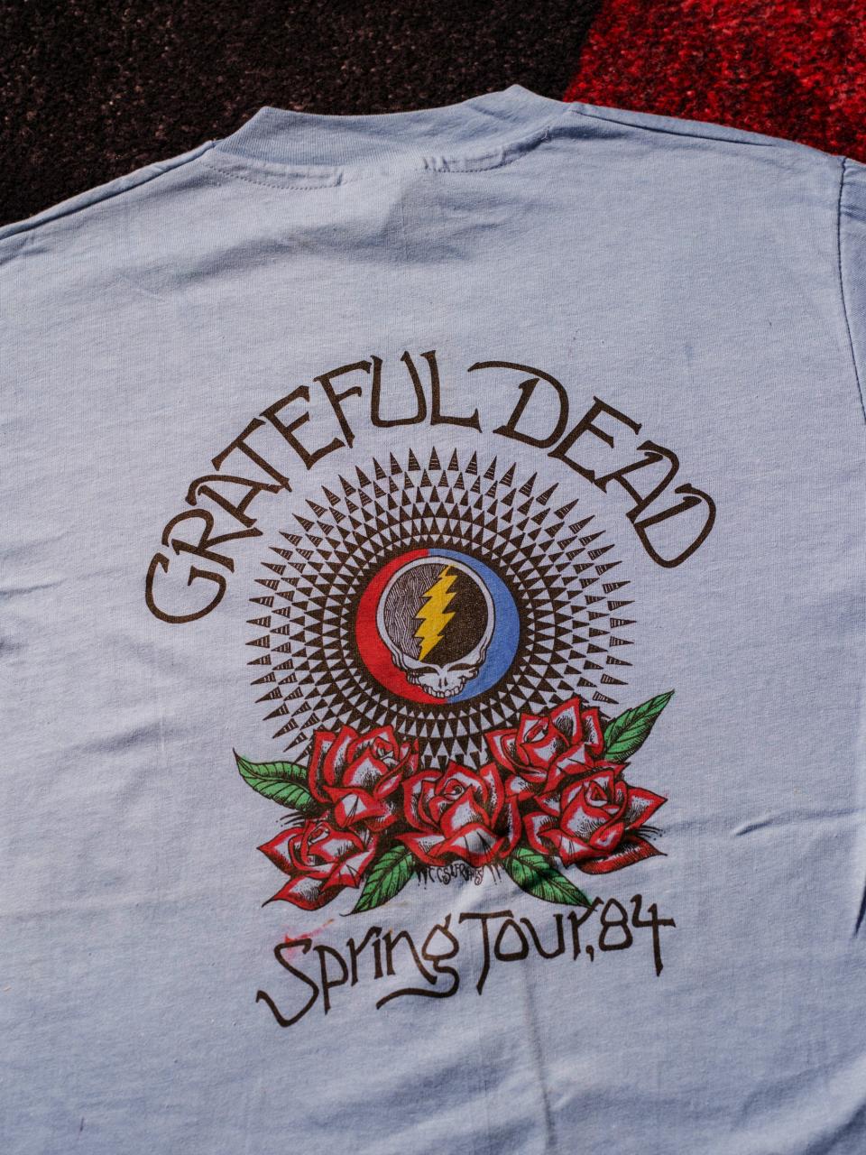 The tee for the band's spring 1984 tour, around the time they scrapped a studio album but continued building an audience on the road.