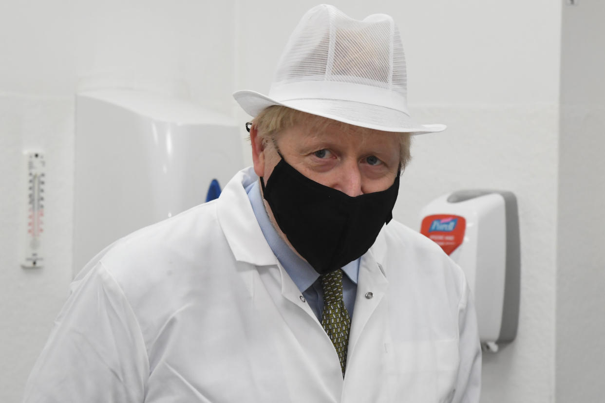 Prime Minister Boris Johnson during a visit to Royal Berkshire Hospital, Reading, to mark the publication of a new review into hospital food.