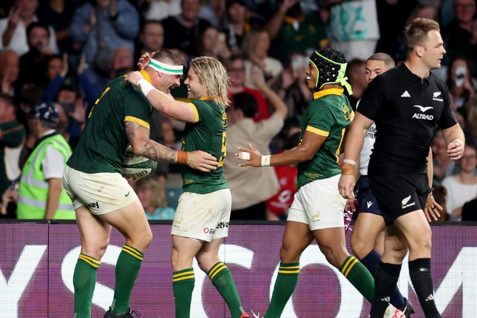 Riot: South Africa scored five tries at the home of English rugby  (Getty Images)