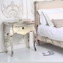 <b>Frieze a moment in time<br></b><br>Matching bedside tables are a must for any hotel-inspired room. The distressed silver metal of the <span>Riviera table</span>, £395, from <a href="http://www.sweetpeaandwillow.com/riviera-bedside-table" rel="nofollow noopener" target="_blank" data-ylk="slk:Sweatpea & Willow;elm:context_link;itc:0;sec:content-canvas" class="link ">Sweatpea & Willow</a>, creates an antique look and feel – as does the plaster wall frieze behind. To create a similar look with minimal fuss, use tromp l'oeil wallpaper - try <a href="http://www.rockettstgeorge.co.uk/classical-louis-xv-panelling-wallpaper---koziel-15121-p.asp" rel="nofollow noopener" target="_blank" data-ylk="slk:Rocket St George;elm:context_link;itc:0;sec:content-canvas" class="link ">Rocket St George</a>.