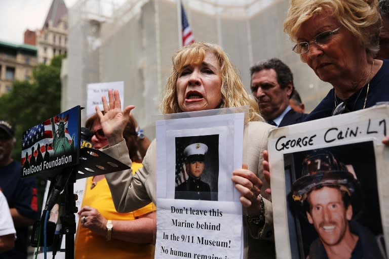 Sally Regenhard, who lost her son on 9/11, speaks at a news conference with other family members in New York on May 26, 2014