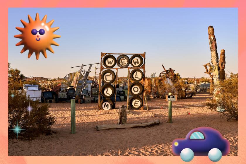 "Untitled (Welcome Sign), 1998," at the Noah Purifoy Outdoor Desert Art Museum.