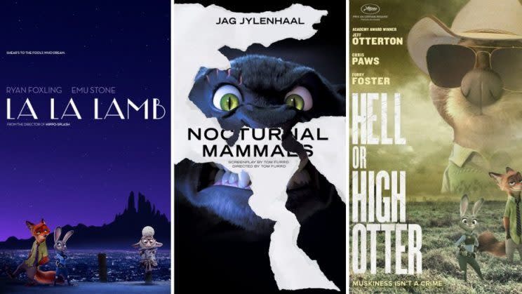 Oscars… nominated movies get the Zootropolis treatment – Credit: Oh My Disney