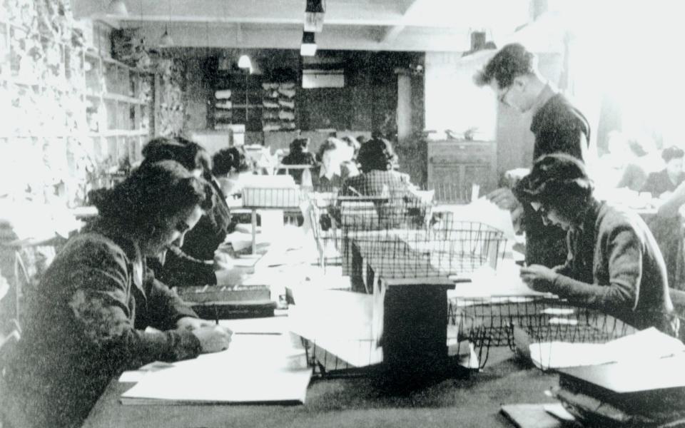 Code-breaking personnel at Bletchley Park, 1943