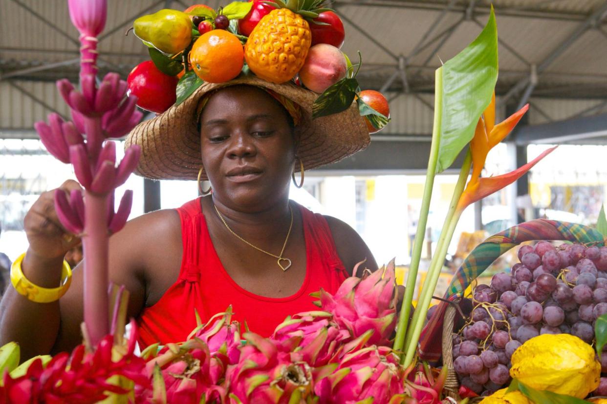 woman selling fruits in Martinique