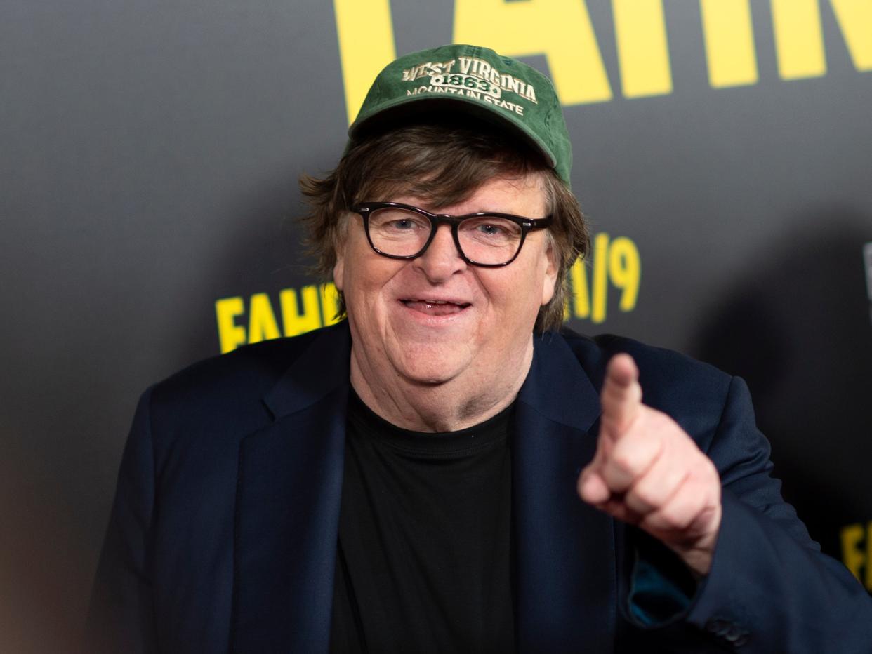 Michael Moore arrives for the premiere of ‘Fahrenheit 11/9’ in Beverly Hills, California on 19 September 2018 (VALERIE MACON/AFP via Getty Images)
