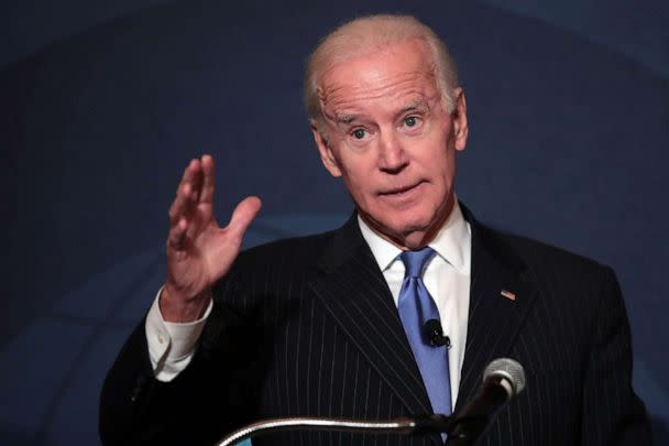 PHOTO: FILE - Former vice president Joe Biden speaks to the Chicago Council on Global Affairs, Nov. 1, 2017 in Chicago, Illinois. (Scott Olson/Getty Images, FILE)