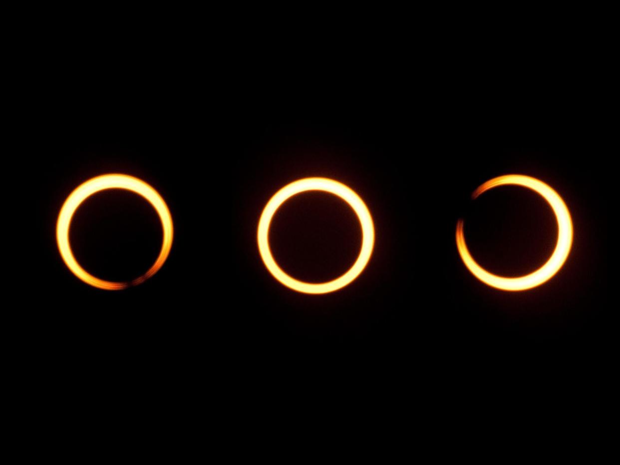 The annular solar eclipse sequence creates a 'ring of fire' around the moon: Getty Images/iStockphoto