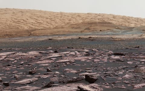 View Toward 'Vera Rubin Ridge' on Mount Sharp, Mars - Credit:  NASA/JPL-CALTECH/MSSS