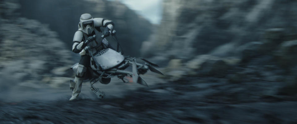 A scout trooper in THE MANDALORIAN, season two. Â© 2020 Lucasfilm Ltd. & TM. All Rights Reserved.