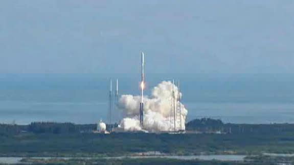 An Atlas 5 rocket blasts off on Dec. 11, 2012, beginning the Air Force's third X-37B classified space plane mission.