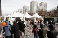 Nucleic acid testing site following COVID-19 outbreak in Beijing