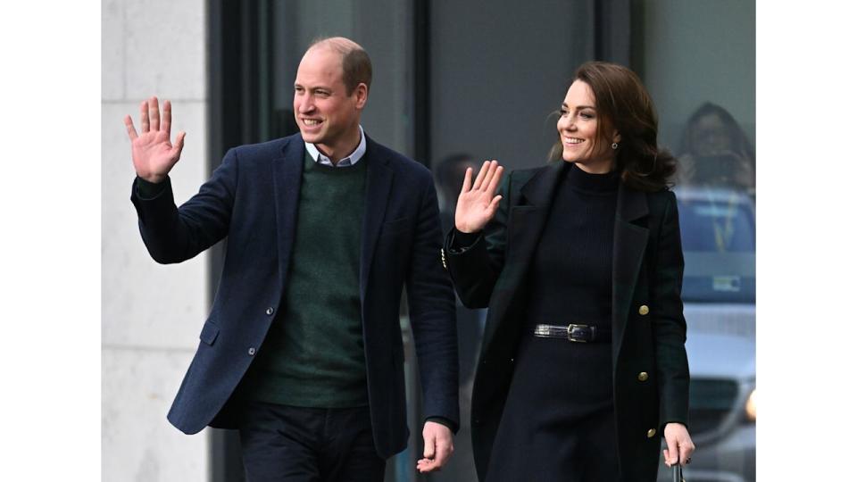 Prince William and Kate Middleton waving