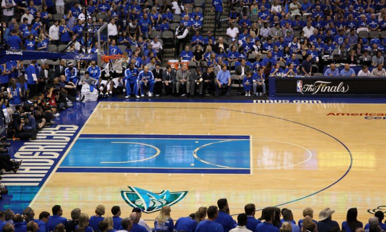 A general view of the Dallas Mavericks court.