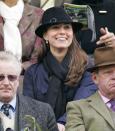 <p>Middleton beamed during the Cheltenham Horse Racing Festival. By this time, rumors had arisen that her and Prince William were back on.</p>