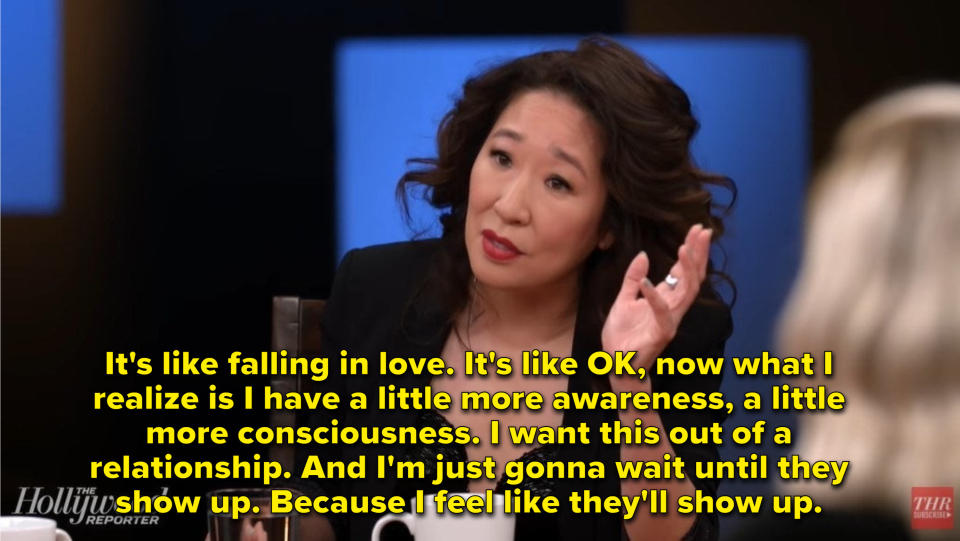 Sandra Oh talks about how waiting for the right role is like falling in love