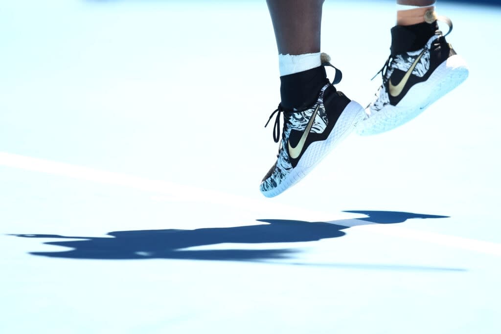 Serena Williams of the United States serves in her third round match against Nicole Gibbs of the Unites States on day six of the 2017 Australian Open at Melbourne Park on January 21, 2017 in Melbourne, Australia. (Photo by Cameron Spencer/Getty Images)